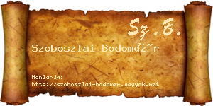 Szoboszlai Bodomér névjegykártya